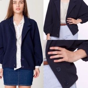 American Apparel 3/4 sleeve navy blazer
